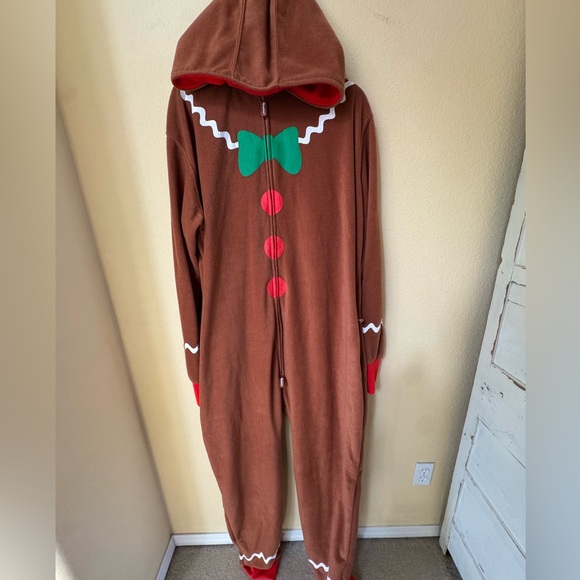Tipsy Elves Mens Womens Gingerbread Man Jumpsuit Costume Christmas Size XXL - Picture 2 of 6